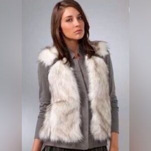 Rebecca Taylor New w/t faux fur vest and silk